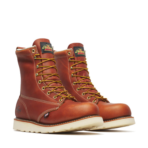 Thorogood American Heritage – 8″ Tobacco Safety Toe – Plain Toe MAXWear Wedge™