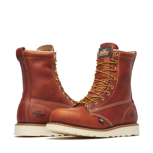 Thorogood American Heritage – 8″ Tobacco Safety Toe – Plain Toe MAXWear Wedge™