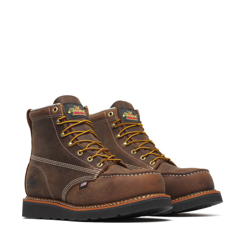 Thorogood American Heritage – 6″ Crazy Horse Safety Toe – Moc Toe Black MAXWear Wedge™