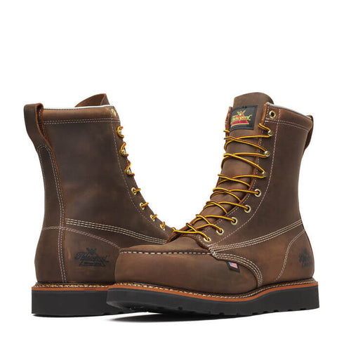 Thorogood American Heritage – 8″ Trail Crazy Horse Black Heel Safety Toe – Moc Toe MAXWear Wedge™