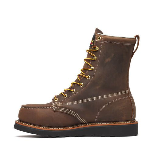 Thorogood American Heritage – 8″ Trail Crazy Horse Black Heel Safety Toe – Moc Toe MAXWear Wedge™
